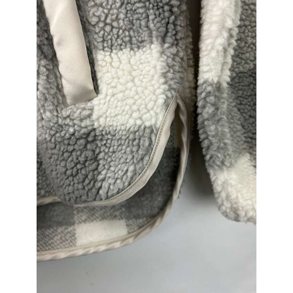 Abercrombie & Fitch Women's XS Plaid Sherpa Fleece 1/4 Zip Jacket With Pockets - Picture 13 of 16